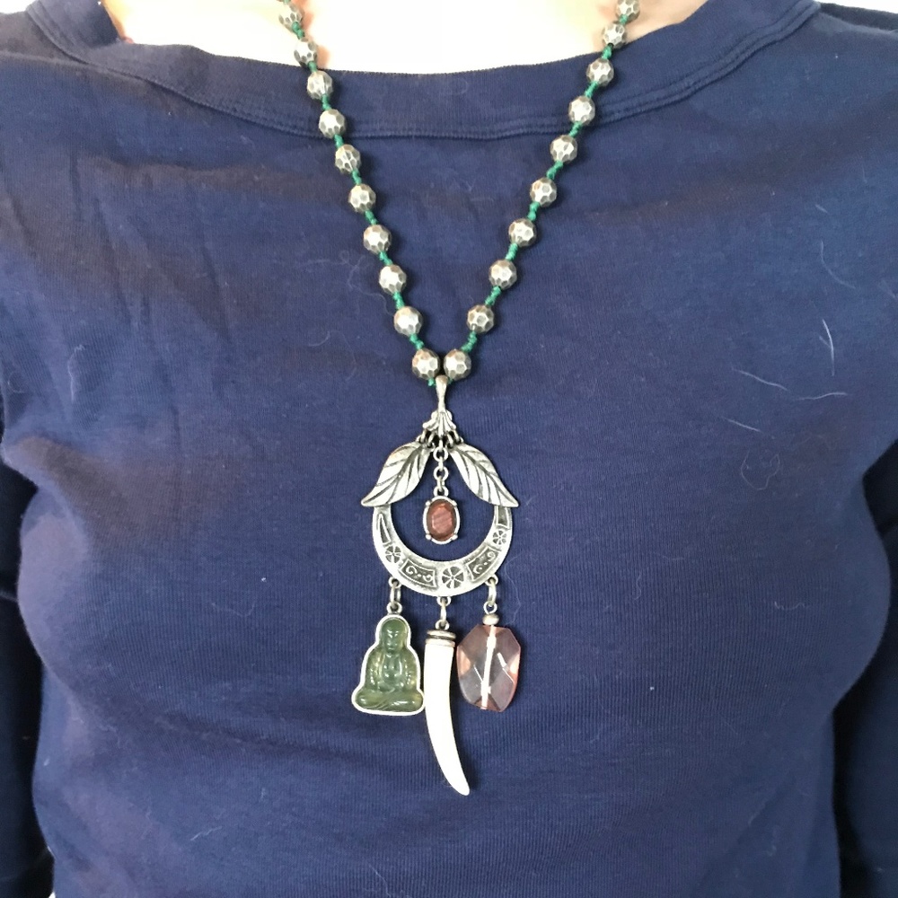 Buddha, tusk, luck necklace